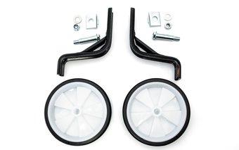 Опорні (тренувальні) колеса FSK-BH-204 для дититячіх велосипедів 12"-16" білі з чорним (белый с черным)