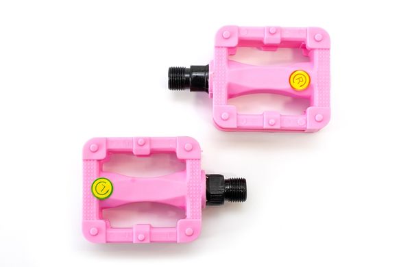 Педаль дитячі. пластик. Feiming FP-607 80х58мм на підшипниках різьблення М9 рожевий (розовый)
