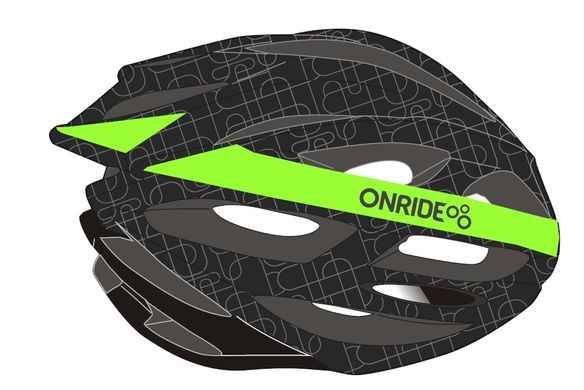 Шолом ONRIDE Grip чорний/зелений M (55-58 см)