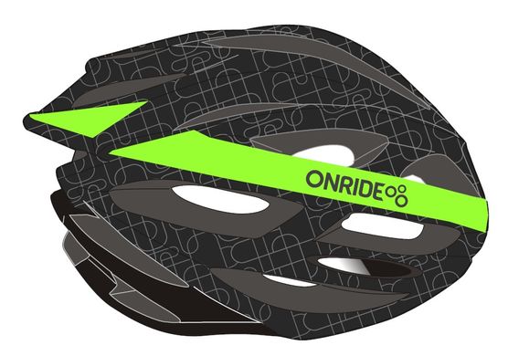 Шолом ONRIDE Grip чорний/зелений L (58-61 см)