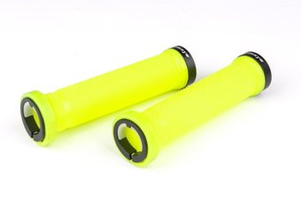 Ручки руля FireEye Goosebumps-R 128 мм з замками жовтий